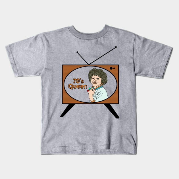 70's Queen, Mrs. Roper Kids T-Shirt by The Angry Possum